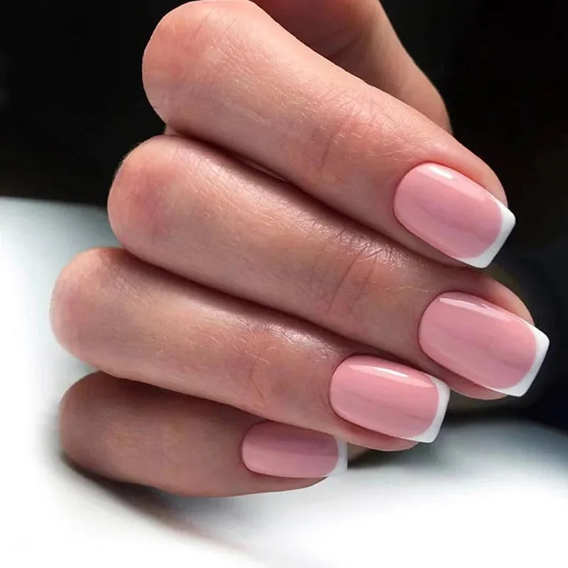 24Pcs Medium Long Acrylic Fake Nails Art Cool Spice Girls Wearing False Nails Set Press on Nail Tips Removable French Nails Fake