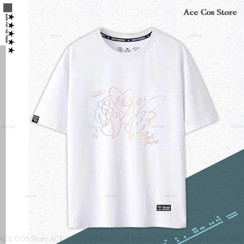 NEEDY GIRL OVERDOSE Kangel Rain Black T-shirt Jirai Kei Graphic Ita Tee Unisex Outfit Top Short Sleeve Kawaii Doujin Clothes