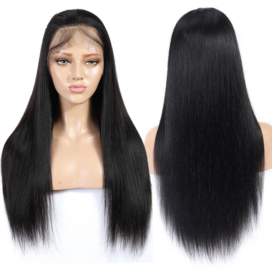 13x6 13x4 HD Transparent Lace Front Human Hair Wigs Pre Plucked For Women Bone Straight Remy Human Hair Lace Frontal Wigs