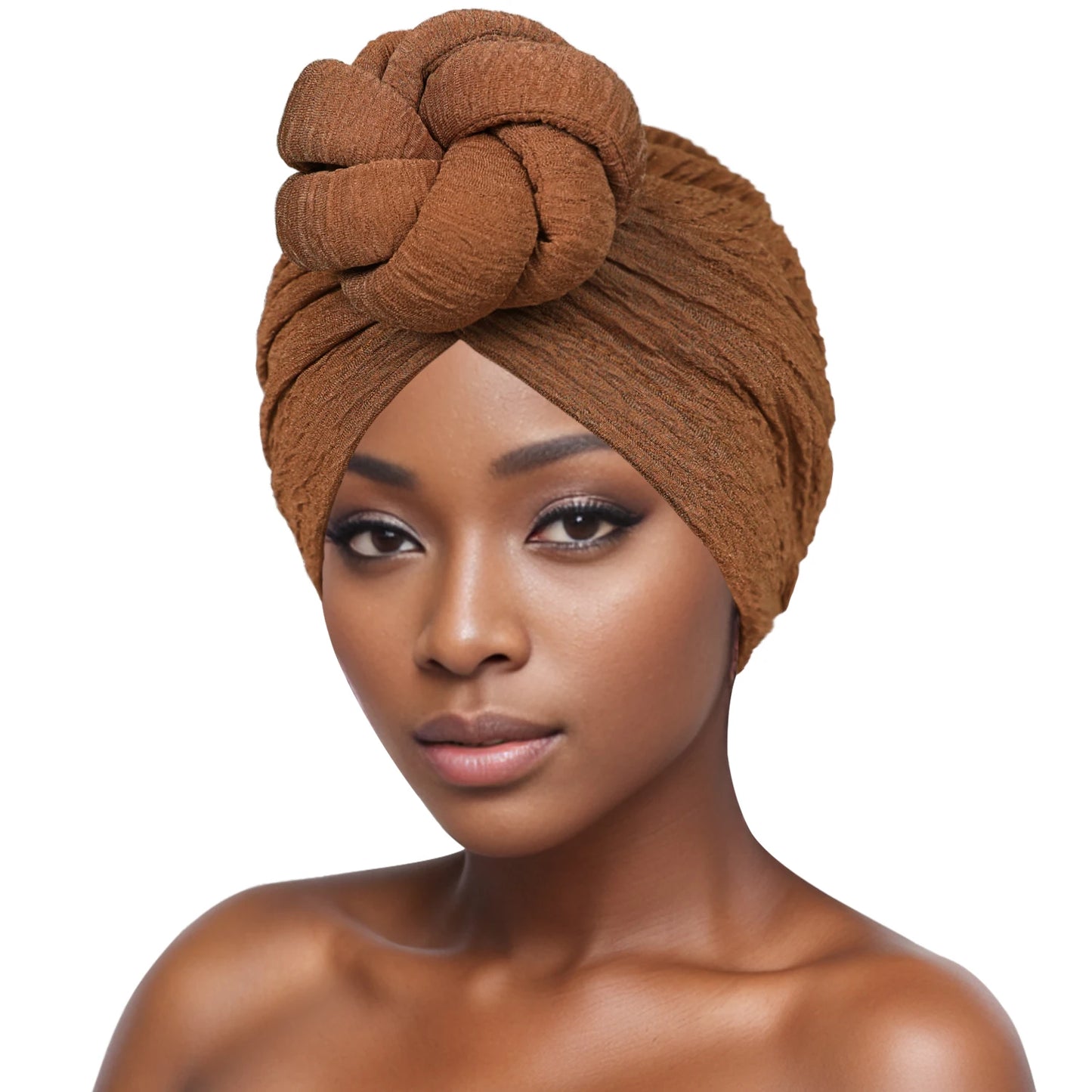Women's Fashion Turbans New Bubble Cloth Large Plate Flower Elastic Leisure Comfortable and Breathable Daily Hat Headband Hat