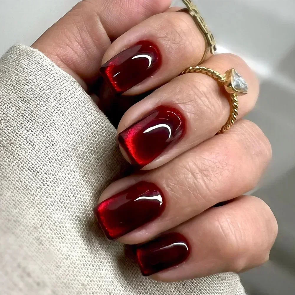 24Pcs French Tip Press on Nails Short Coffin False Nails Simple Wearable Fake Nails Frosted Full Cover Press on Nail Tips Art
