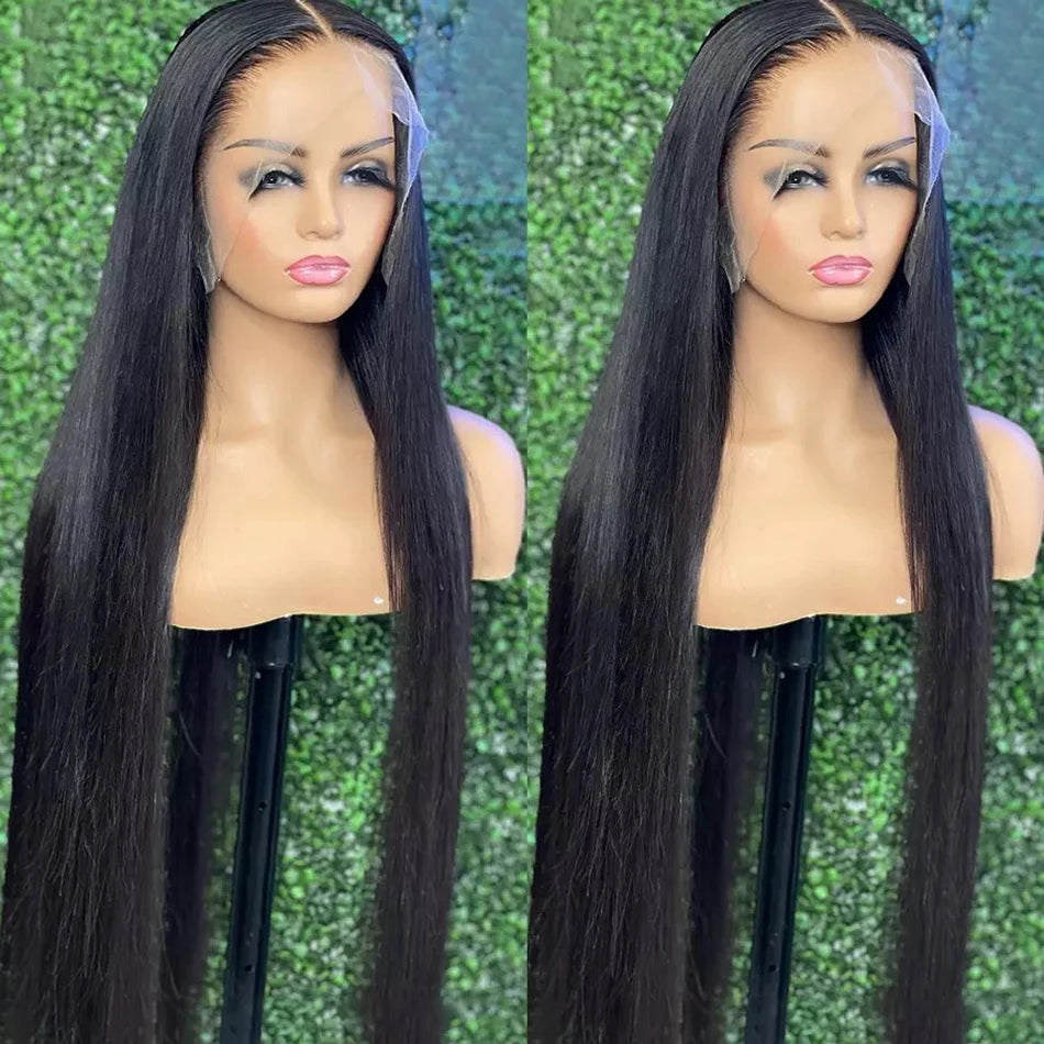 13x6 13x4 HD Transparent Lace Front Human Hair Wigs Pre Plucked For Women Bone Straight Remy Human Hair Lace Frontal Wigs