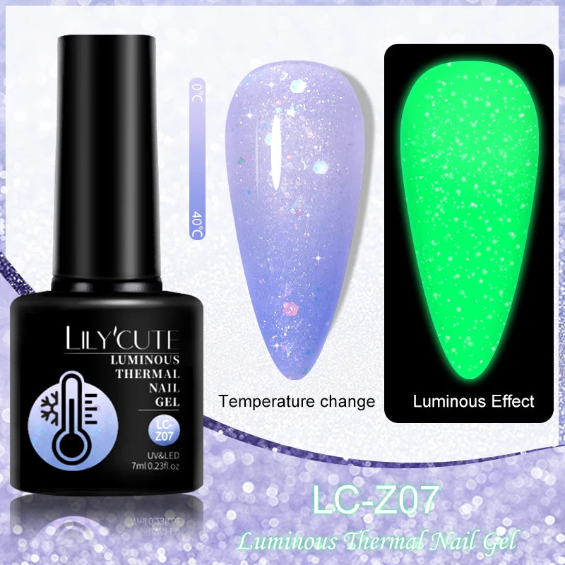LILYCUTE 9D Rainbow Glitter Cat Magnetic Nail Gel Polish Snowlight Semi Permanent Soak Off Sparkling Nail Varnish