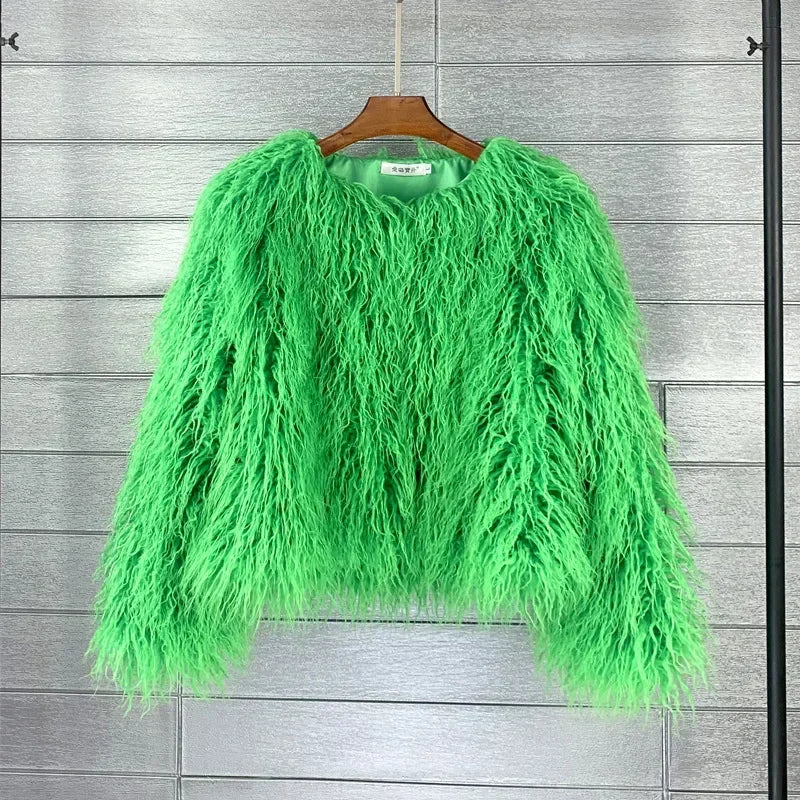 Women Fashion Faux Fur Coats Vintage Solid Loose Warm Flurry Coats Autumn Winter Lady Fashion Thick Streetwear Fur Jacket