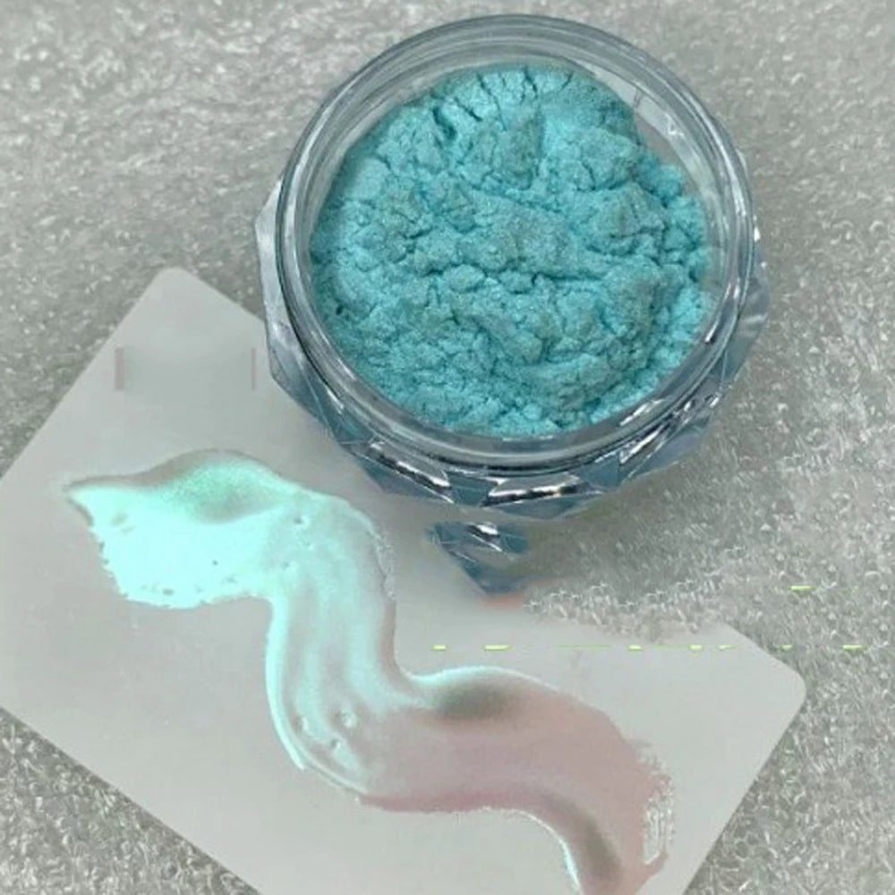 10g/Bottle Pearls White Nail Pigment Glitter Aurora Nail Powder Purple Chrome Glitter Pigment Dust UV Manicure Dip Powder