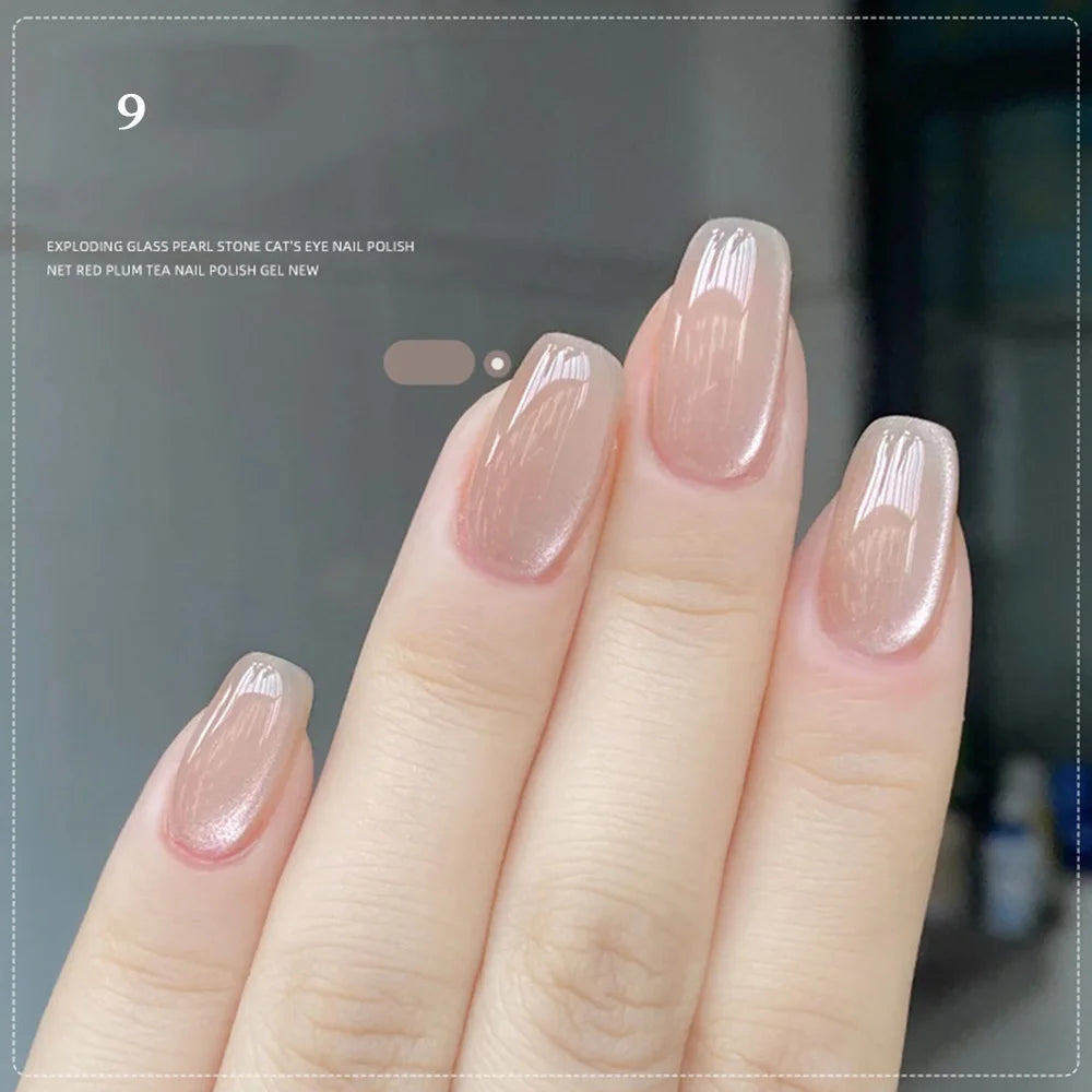 Water Light Cat Eye Gel Semi Permanent Soak Off Holographic Crystal Magnetic Gel Polish For Nail Art DIY Salon Nail Beauty 10ml