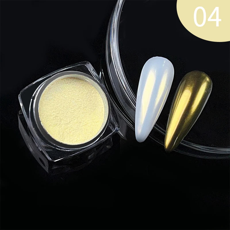 1Box Nail Mirror Glitter Powder Metallic Colorful Dust Metal Effect Nail Glitter Gold Nail Art UV Gel Polish Chrome Flakes Dust