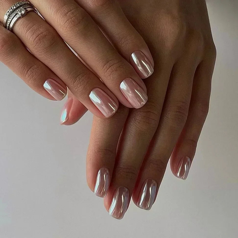 24Pcs Ballerina False Nails with Glue Short Nail Beauty Tools Press on Fake Nails Full Cover Artificial Nails Tips Manicure