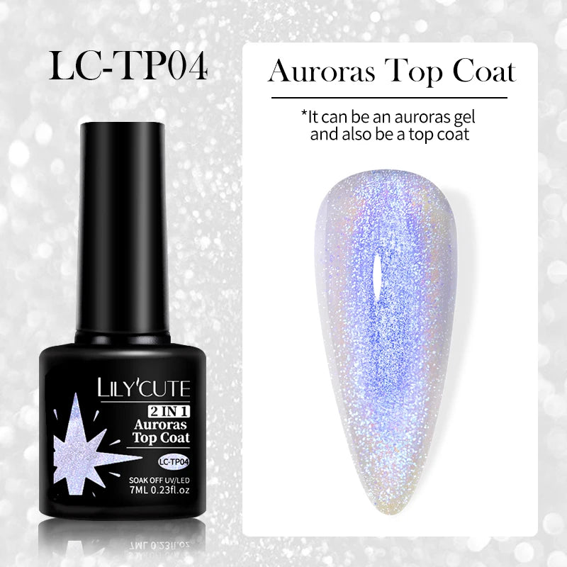 LILYCUTE 9D Rainbow Glitter Cat Magnetic Nail Gel Polish Snowlight Semi Permanent Soak Off Sparkling Nail Varnish
