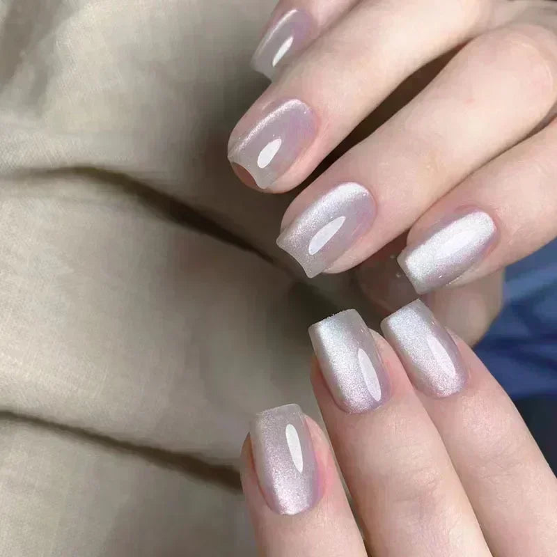 24Pcs Ballerina False Nails with Glue Short Nail Beauty Tools Press on Fake Nails Full Cover Artificial Nails Tips Manicure