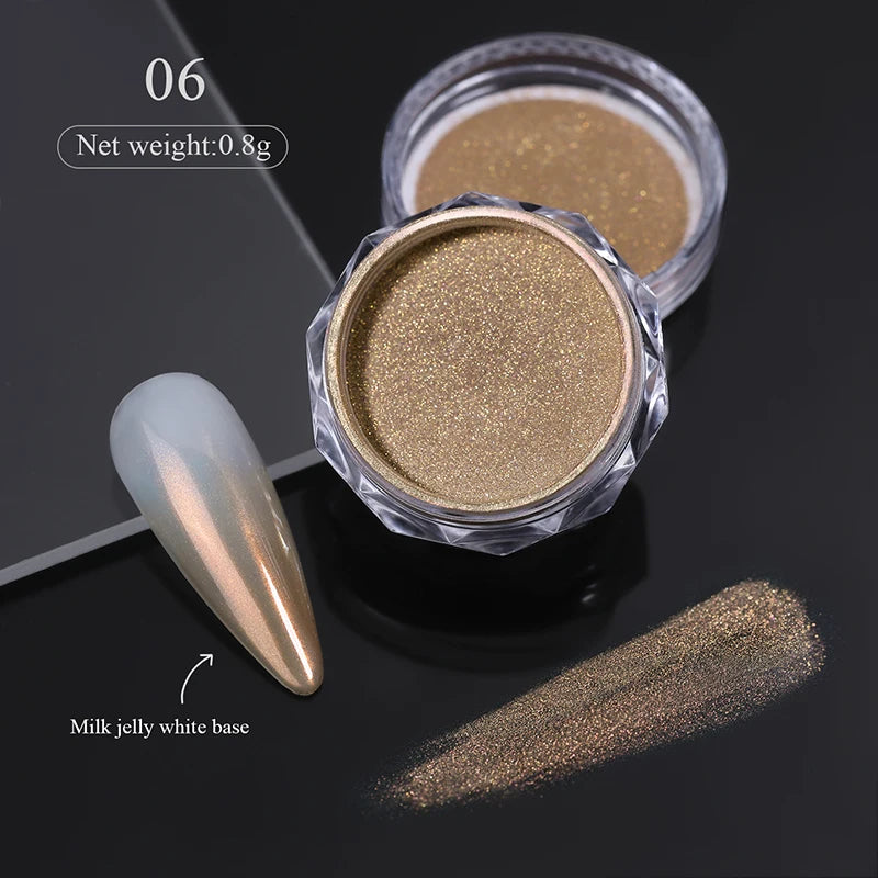 1Box Nail Mirror Glitter Powder Metallic Colorful Dust Metal Effect Nail Glitter Gold Nail Art UV Gel Polish Chrome Flakes Dust