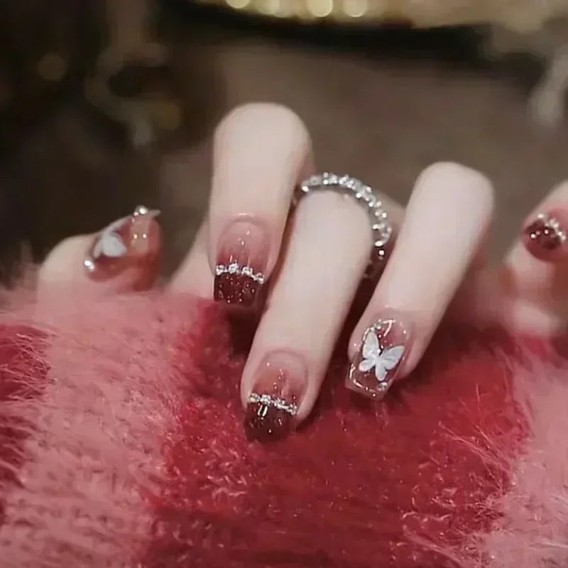 24Pcs French Tip Press on Nails Short Coffin False Nails Simple Wearable Fake Nails Frosted Full Cover Press on Nail Tips Art