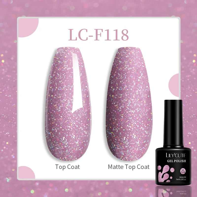 LILYCUTE 9D Rainbow Glitter Cat Magnetic Nail Gel Polish Snowlight Semi Permanent Soak Off Sparkling Nail Varnish