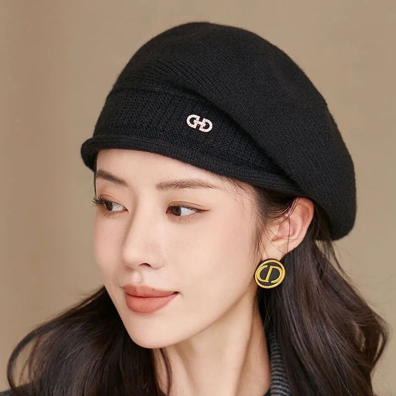 1pc, Women's Stretchy Fleece Beanie Hat with Pocket, Soft and Cozy Acrylic Knit Cap for Autumn and Winter