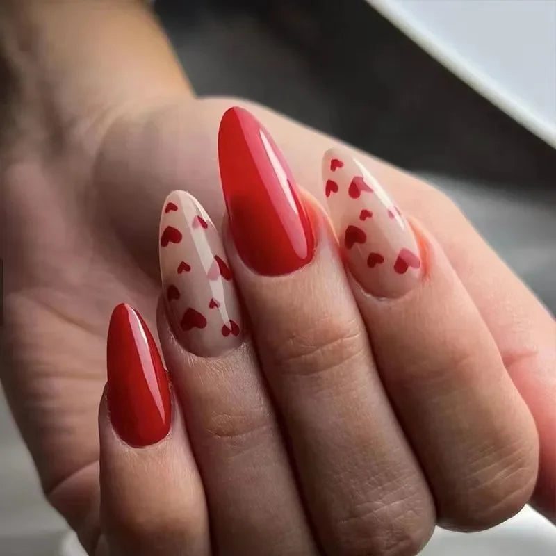 24Pcs Medium Long Acrylic Fake Nails Art Cool Spice Girls Wearing False Nails Set Press on Nail Tips Removable French Nails Fake