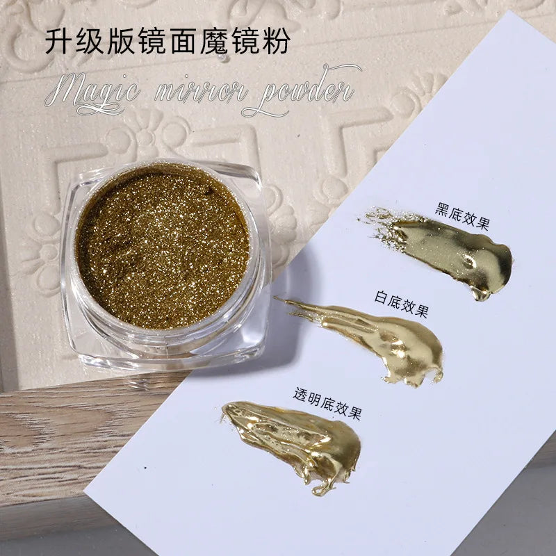 10g/Bottle Pearls White Nail Pigment Glitter Aurora Nail Powder Purple Chrome Glitter Pigment Dust UV Manicure Dip Powder