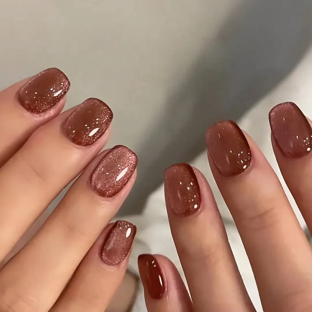 24Pcs Medium Long Acrylic Fake Nails Art Cool Spice Girls Wearing False Nails Set Press on Nail Tips Removable French Nails Fake