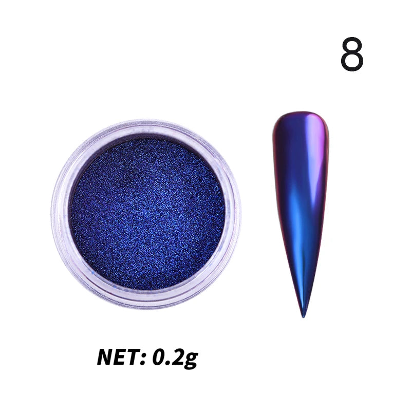 1Box Nail Mirror Glitter Powder Metallic Colorful Dust Metal Effect Nail Glitter Gold Nail Art UV Gel Polish Chrome Flakes Dust