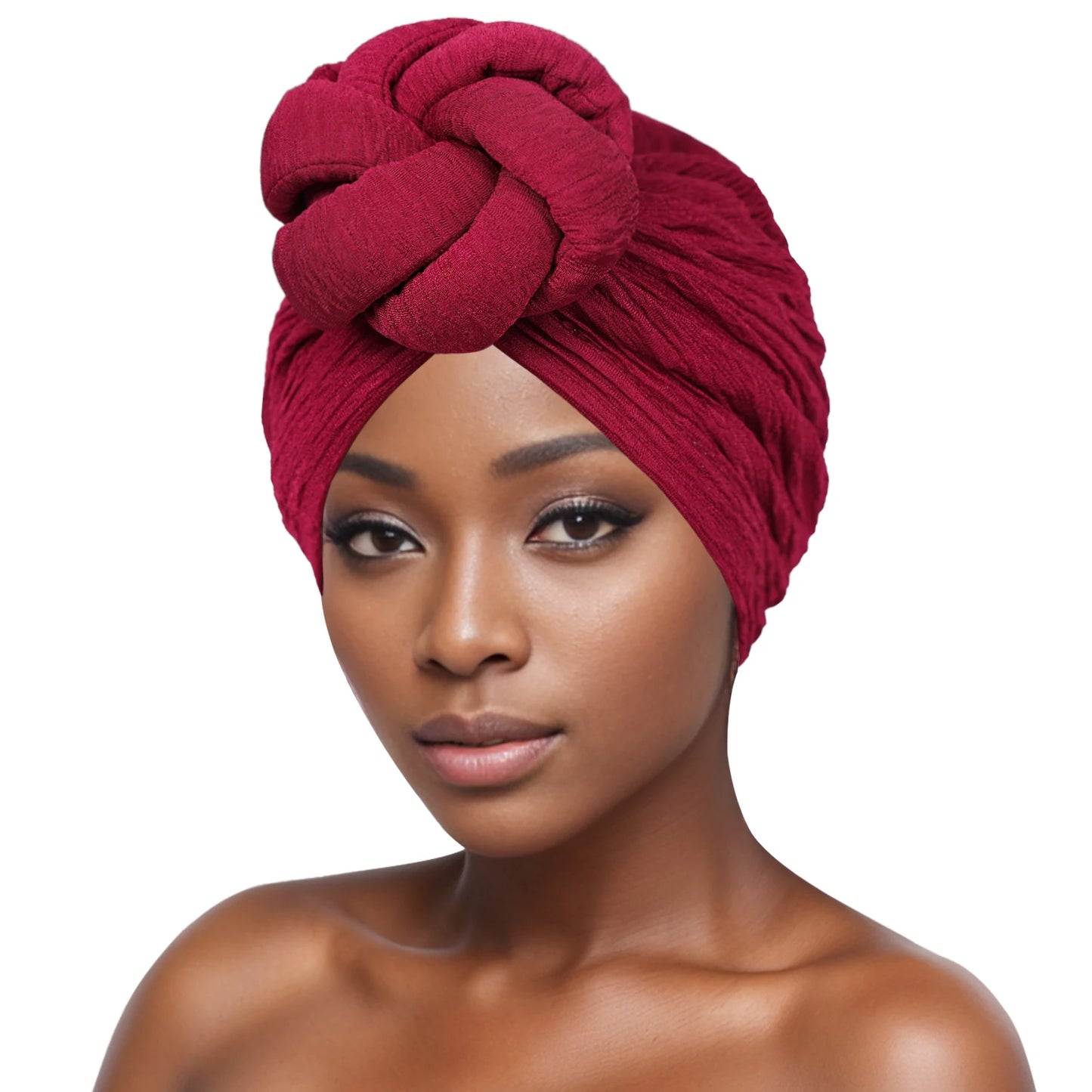 Women's Fashion Turbans New Bubble Cloth Large Plate Flower Elastic Leisure Comfortable and Breathable Daily Hat Headband Hat