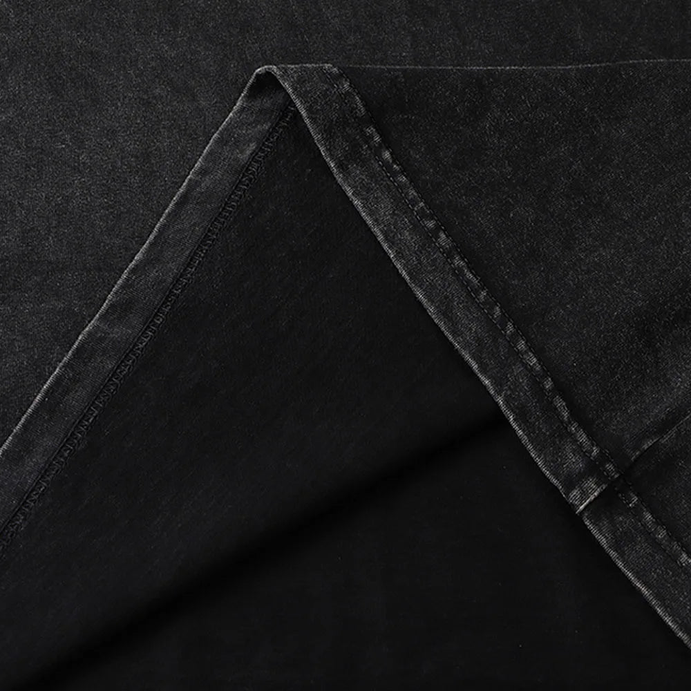 Men's Washed Vintage T-Shirts Street Hip Hop Retro Punk Gothic T-Shirts Harajuku Casual Cotton Short Sleeve T-Shirts