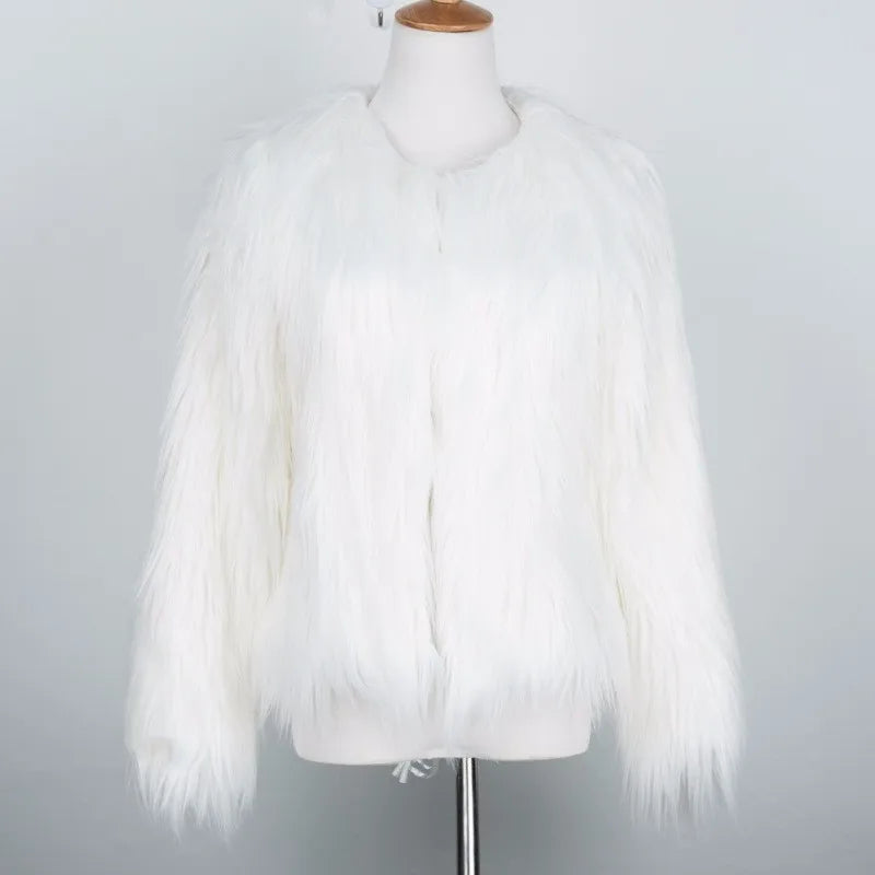 2023 Winter New Faux Fur Coat Women Jacket Female Fuzzy Fur Coat Winter Thick Warm Fluffy Artificial Fur Casual Jacket Outerwear