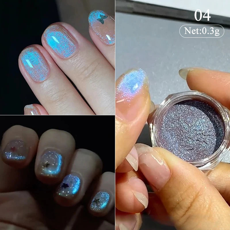 1Box Nail Mirror Glitter Powder Metallic Colorful Dust Metal Effect Nail Glitter Gold Nail Art UV Gel Polish Chrome Flakes Dust