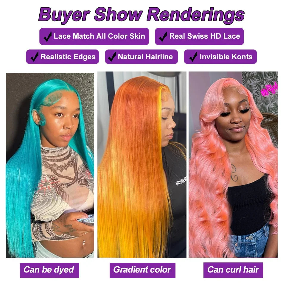 30 40 Inch 613 Honey Blonde 13x4 Lace Front Human Hair Wigs Glueless Straight 250 Density 13x6 Transparent Frontal Wig For Women