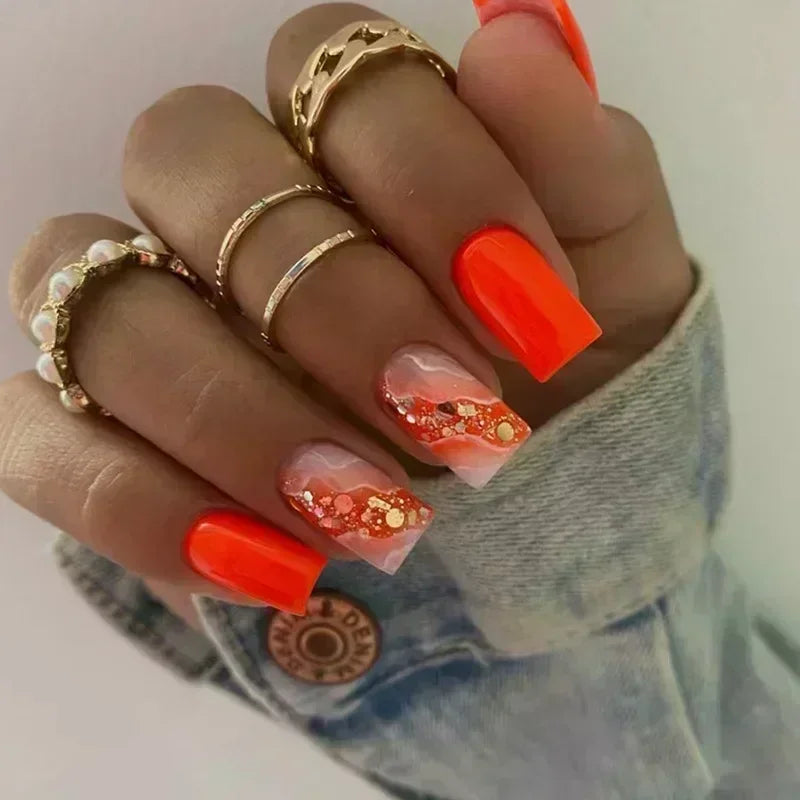 24Pcs French Tip Press on Nails Short Coffin False Nails Simple Wearable Fake Nails Frosted Full Cover Press on Nail Tips Art