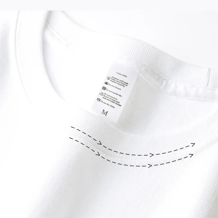 2pcs Solid Color T-shirt 100% Cotton Men Women White O-Neck Loose Short-sleeved Basic Models All-match T-shirt Couple Tops Black