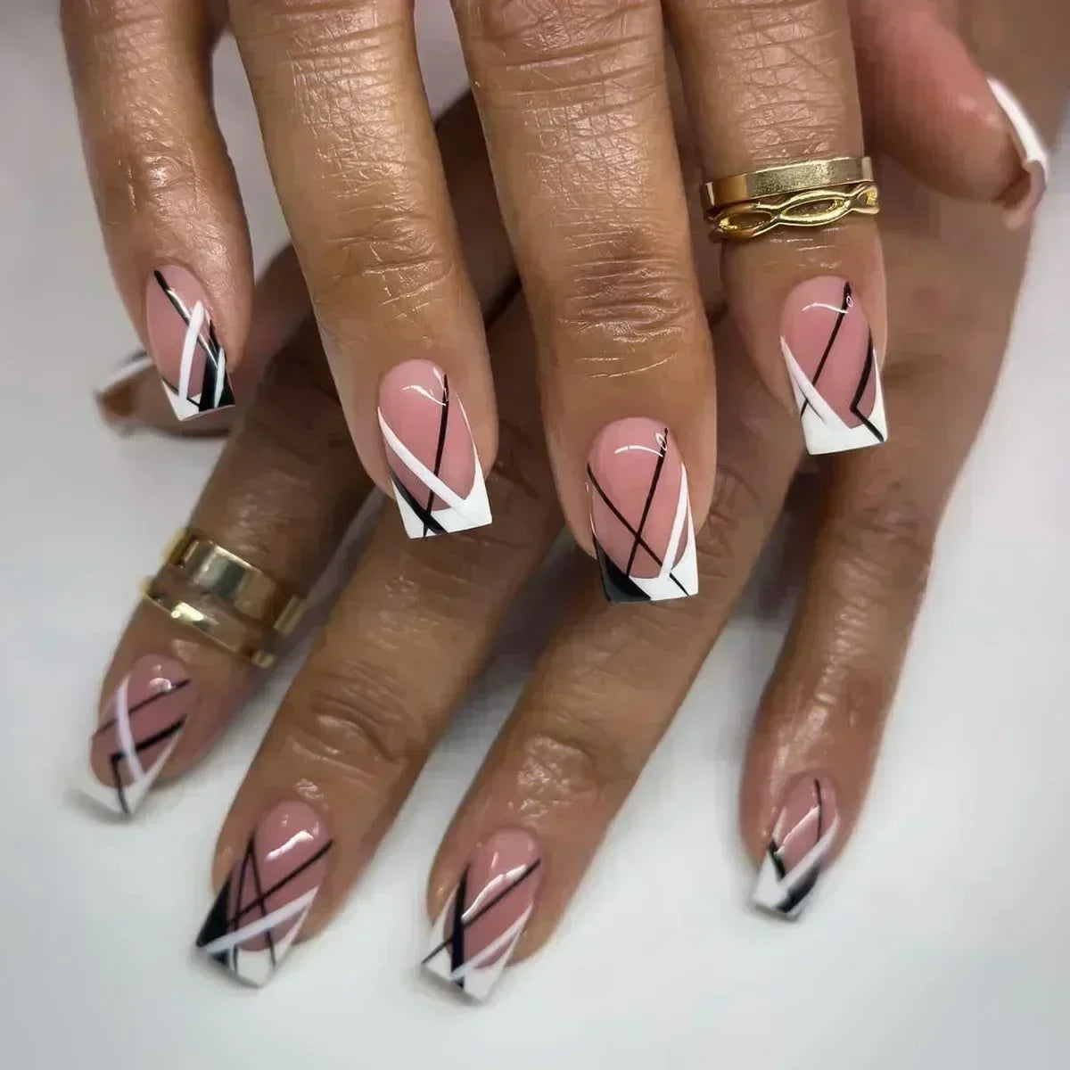 24Pcs Ballerina False Nails with Glue Short Nail Beauty Tools Press on Fake Nails Full Cover Artificial Nails Tips Manicure