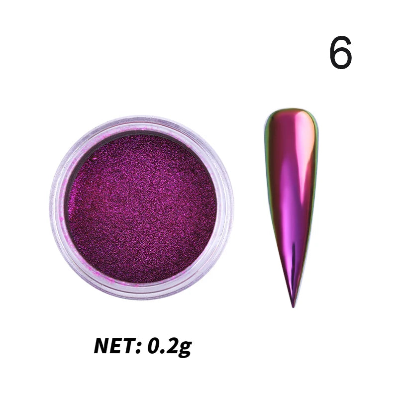 1Box Nail Mirror Glitter Powder Metallic Colorful Dust Metal Effect Nail Glitter Gold Nail Art UV Gel Polish Chrome Flakes Dust
