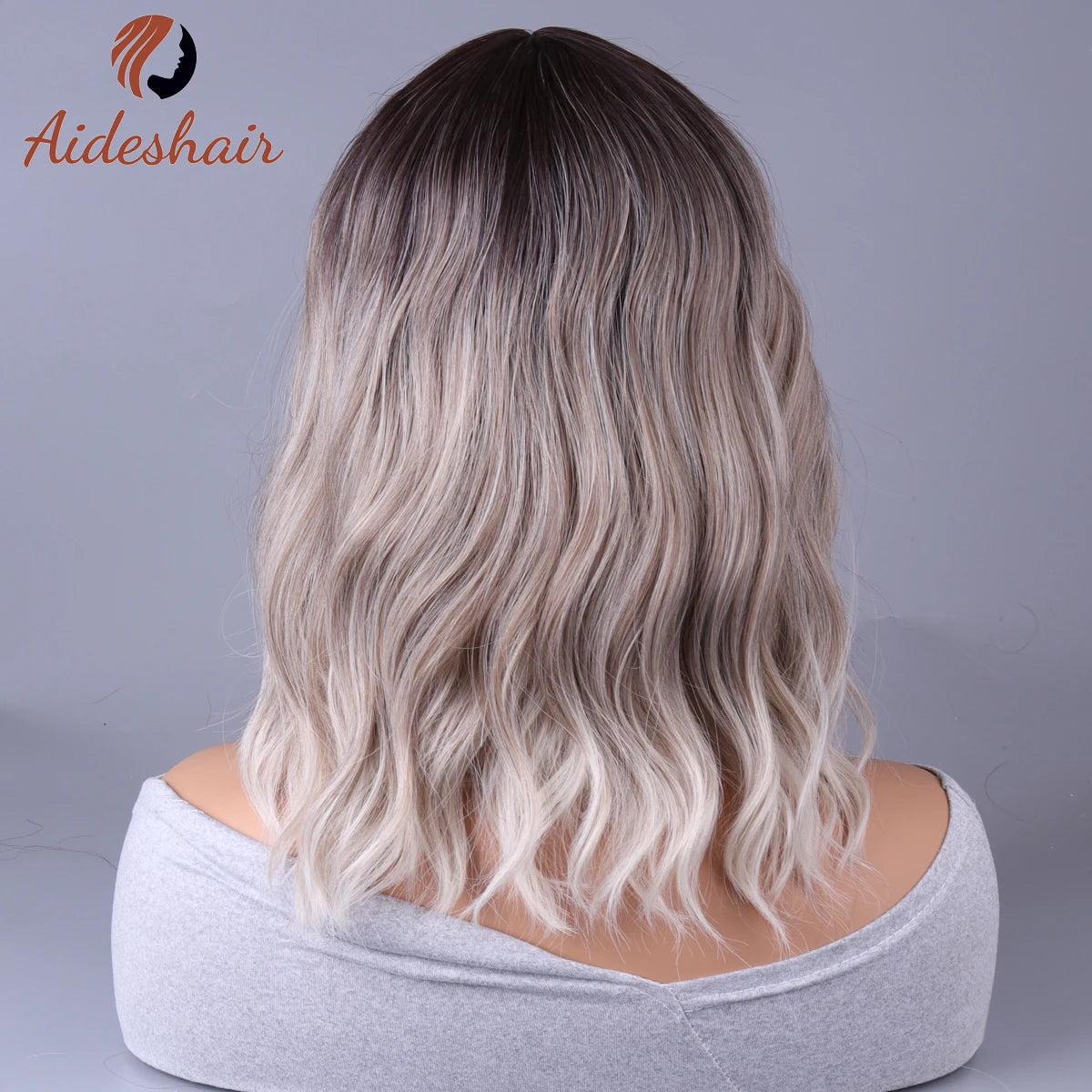 2023 New Internet celebrity style with fringe gradually light gray wigs European and American
