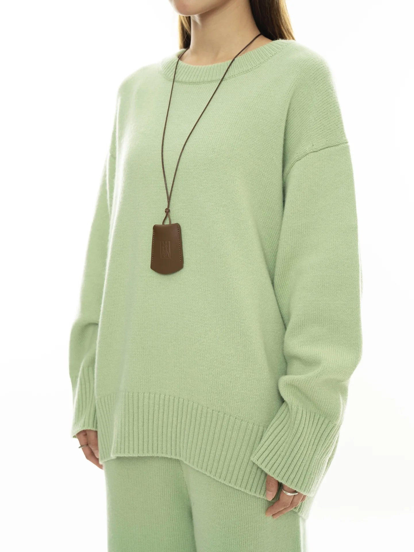 Women wool set loose soft style knited sweater and pants
