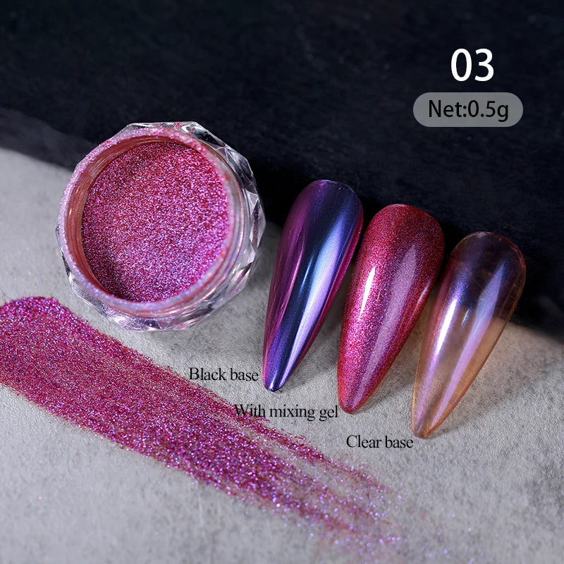 1Box Nail Mirror Glitter Powder Metallic Colorful Dust Metal Effect Nail Glitter Gold Nail Art UV Gel Polish Chrome Flakes Dust