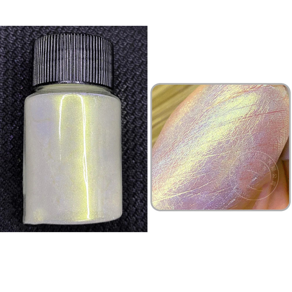 10g/Bottle Pearls White Nail Pigment Glitter Aurora Nail Powder Purple Chrome Glitter Pigment Dust UV Manicure Dip Powder