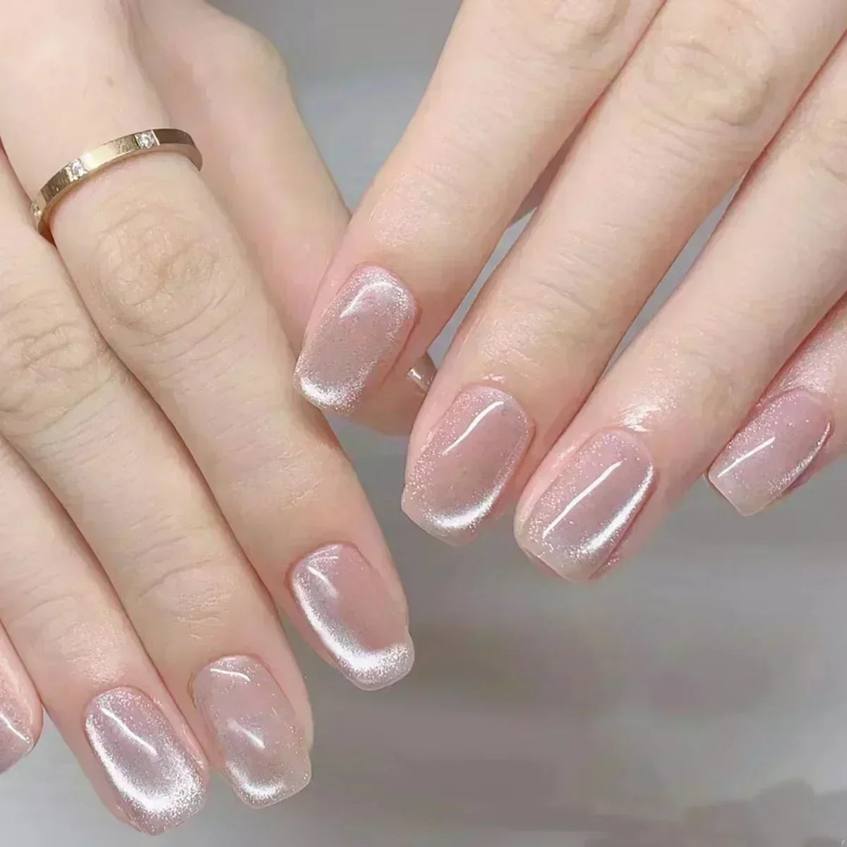 24Pcs Ballerina False Nails with Glue Short Nail Beauty Tools Press on Fake Nails Full Cover Artificial Nails Tips Manicure