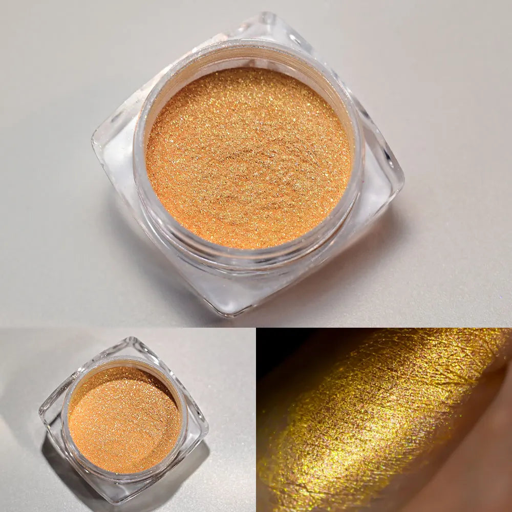 10g/Bottle Pearls White Nail Pigment Glitter Aurora Nail Powder Purple Chrome Glitter Pigment Dust UV Manicure Dip Powder