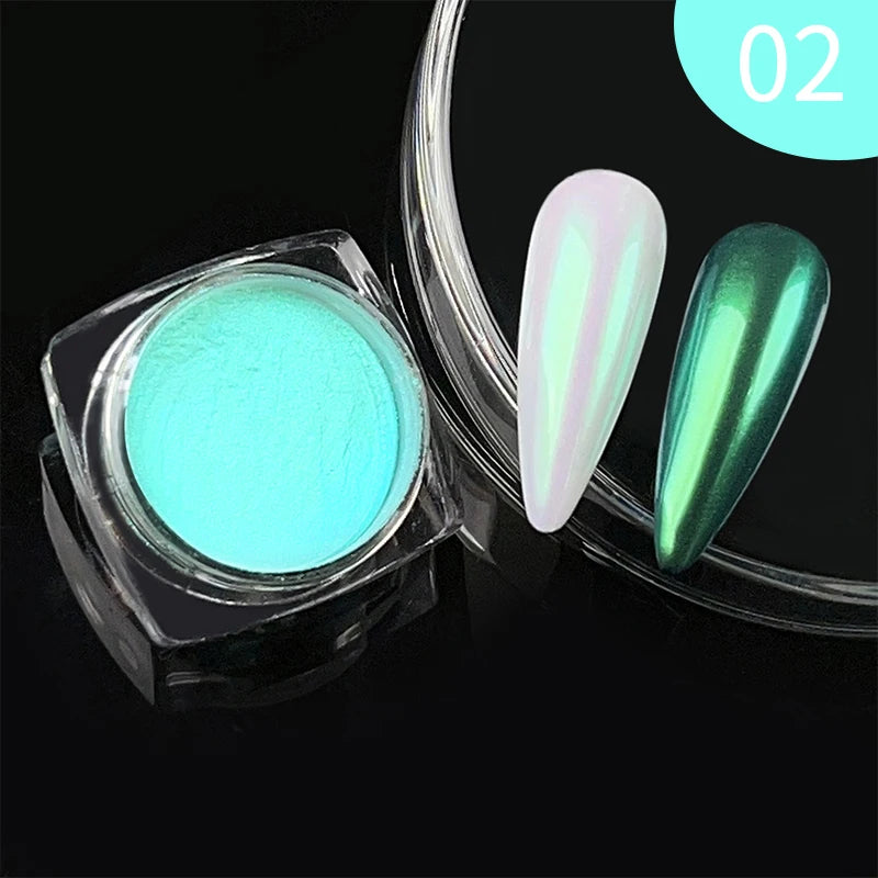 1Box Nail Mirror Glitter Powder Metallic Colorful Dust Metal Effect Nail Glitter Gold Nail Art UV Gel Polish Chrome Flakes Dust