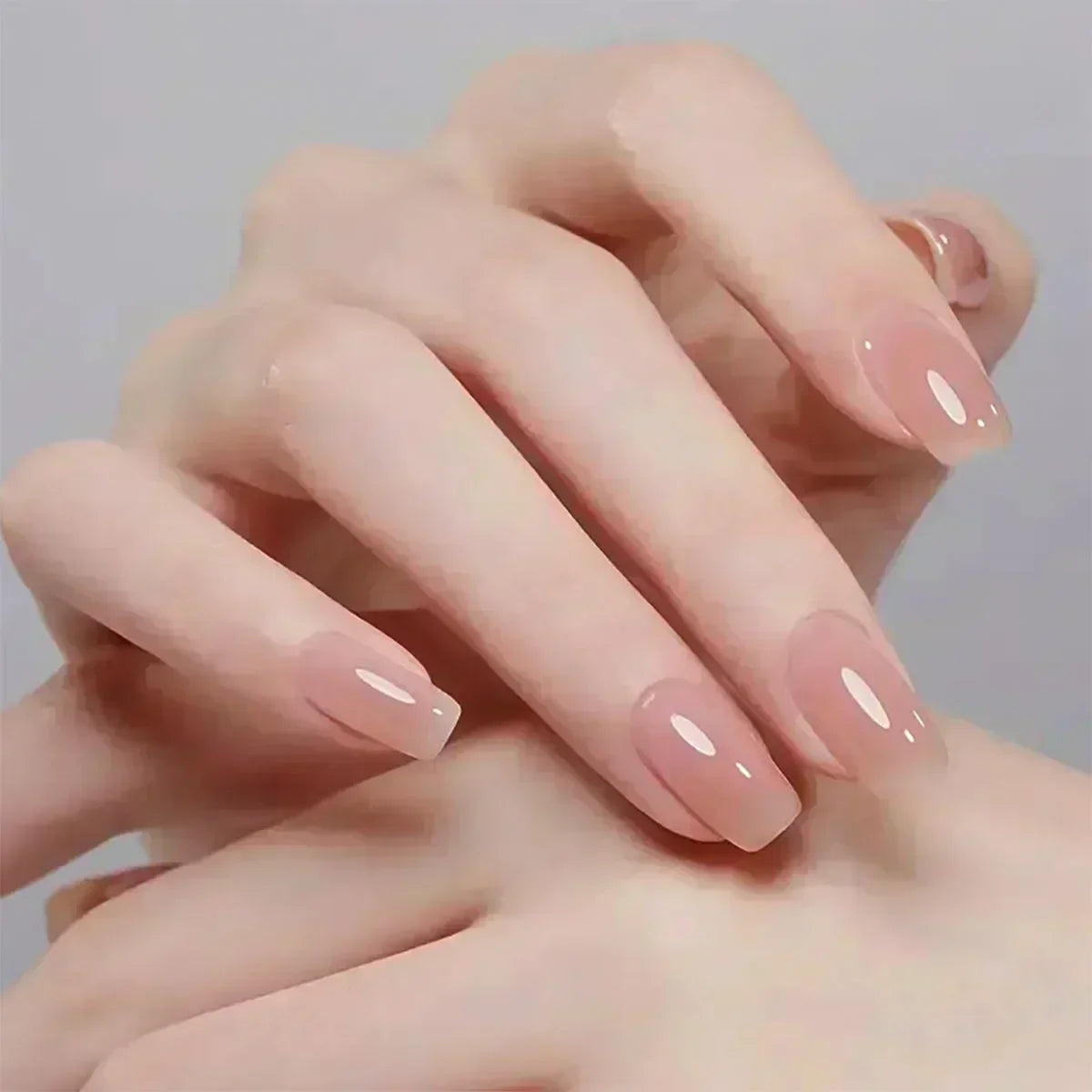 24Pcs Ballerina False Nails with Glue Short Nail Beauty Tools Press on Fake Nails Full Cover Artificial Nails Tips Manicure
