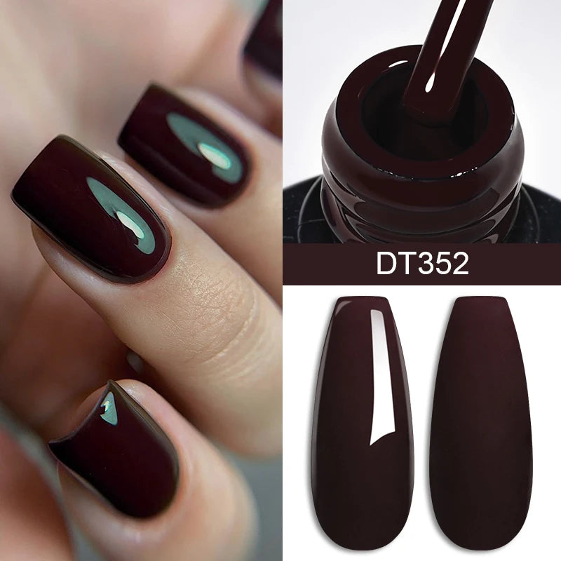 10PCS Coffee Color Gel Nail Polish Set Brown Earth Semi Permanent UV Gel Chocolate Autumn Winter Soak Off Nail Art Gel Varnish