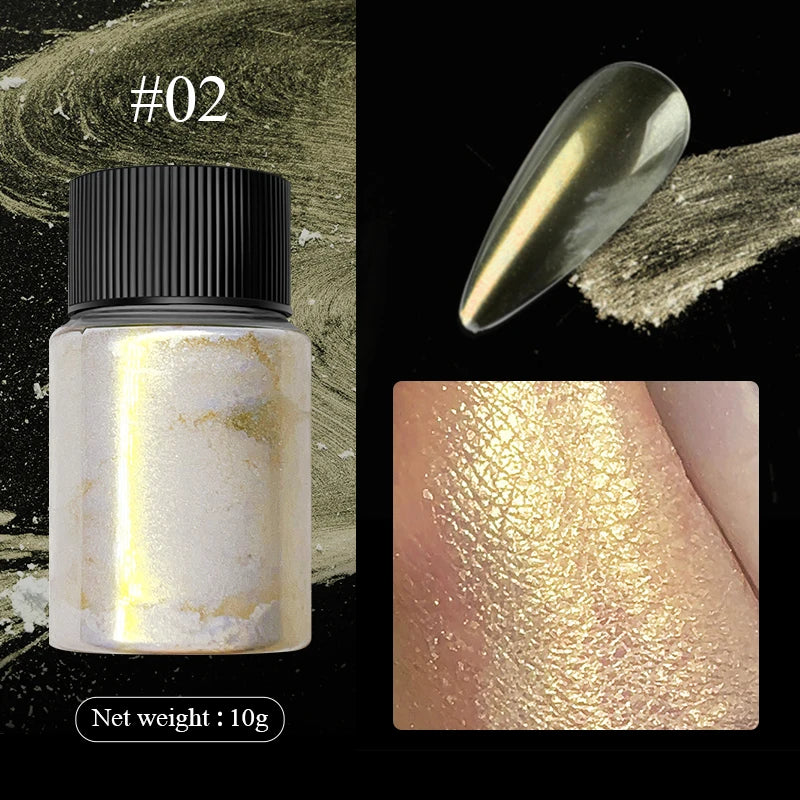 1Box Nail Mirror Glitter Powder Metallic Colorful Dust Metal Effect Nail Glitter Gold Nail Art UV Gel Polish Chrome Flakes Dust