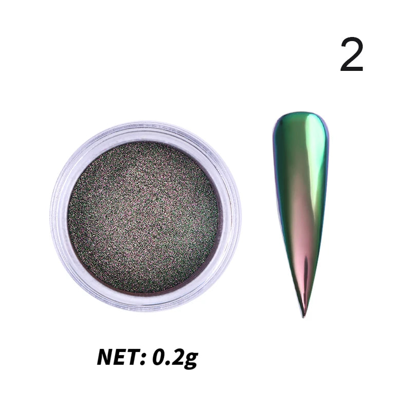 1Box Nail Mirror Glitter Powder Metallic Colorful Dust Metal Effect Nail Glitter Gold Nail Art UV Gel Polish Chrome Flakes Dust