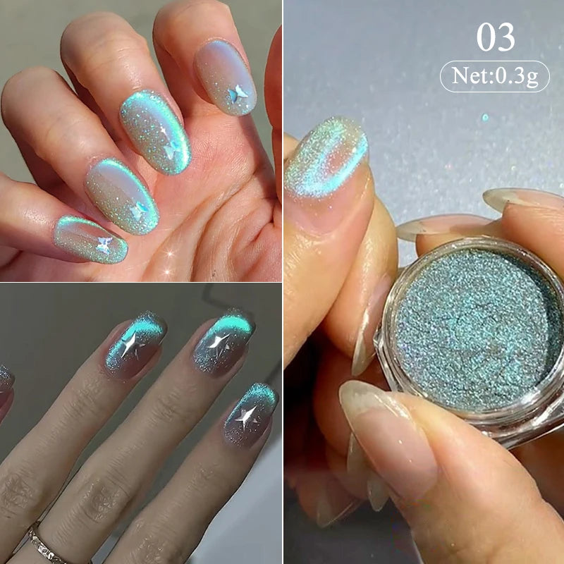 1Box Nail Mirror Glitter Powder Metallic Colorful Dust Metal Effect Nail Glitter Gold Nail Art UV Gel Polish Chrome Flakes Dust