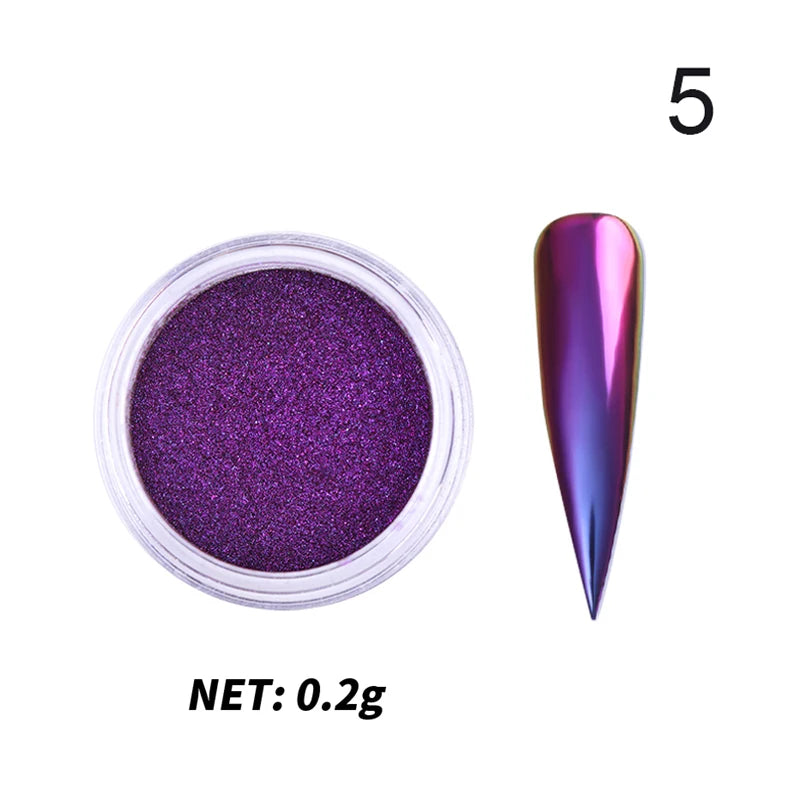 1Box Nail Mirror Glitter Powder Metallic Colorful Dust Metal Effect Nail Glitter Gold Nail Art UV Gel Polish Chrome Flakes Dust