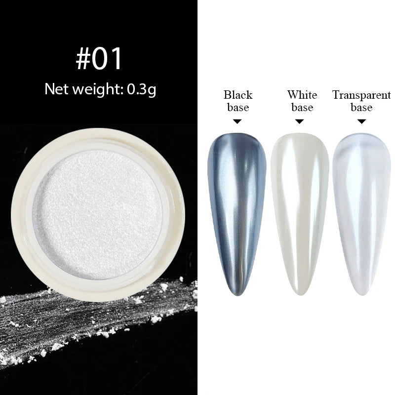 1Box Nail Mirror Glitter Powder Metallic Colorful Dust Metal Effect Nail Glitter Gold Nail Art UV Gel Polish Chrome Flakes Dust