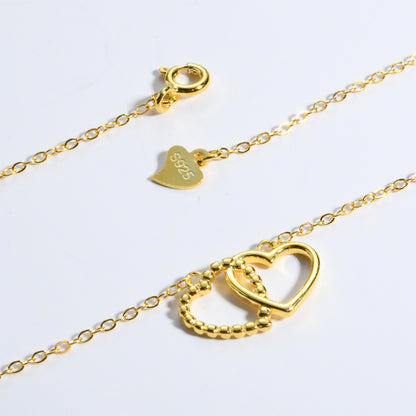 Heart Shape Spring Ring Closure Necklace