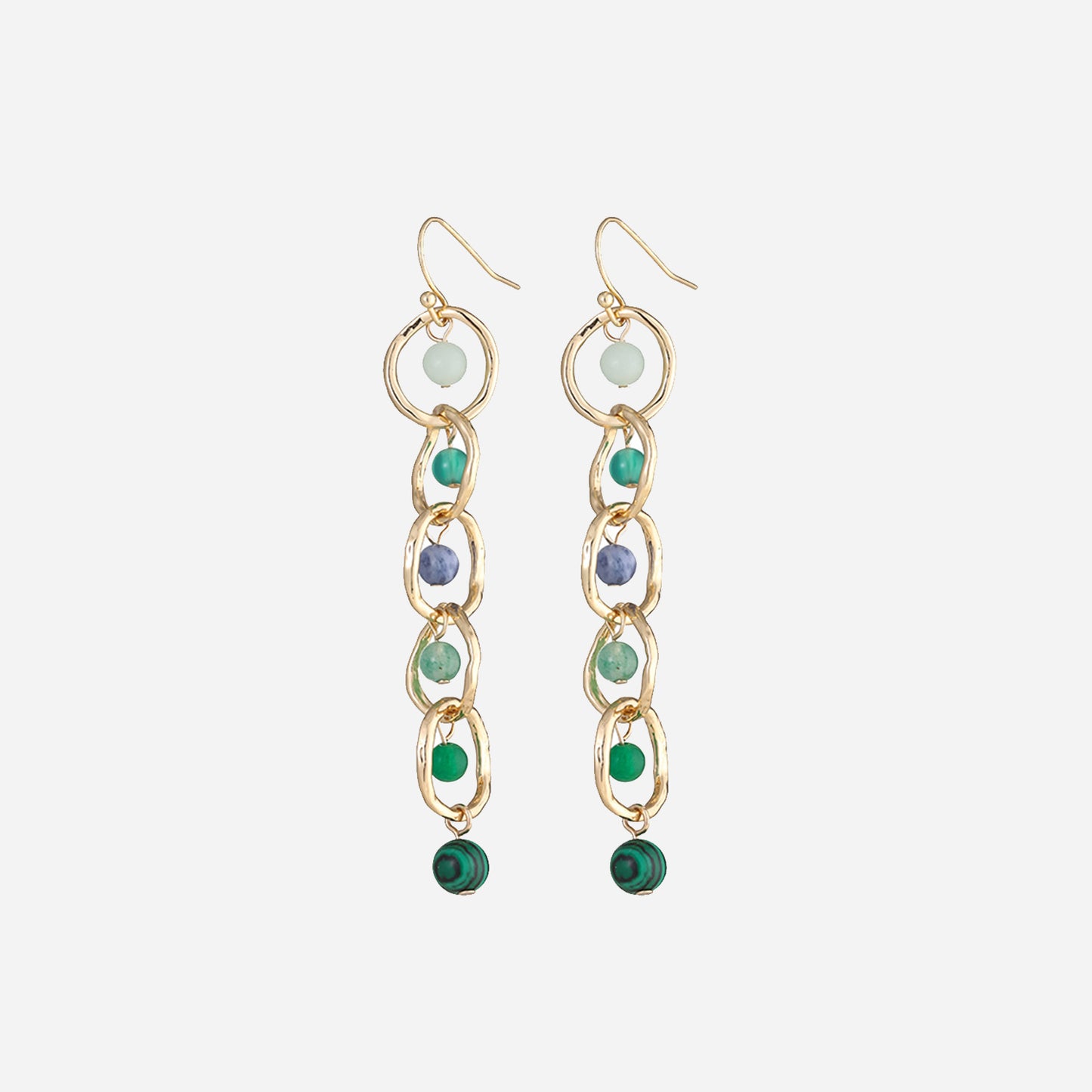 Beaded Alloy Dangle Earrings