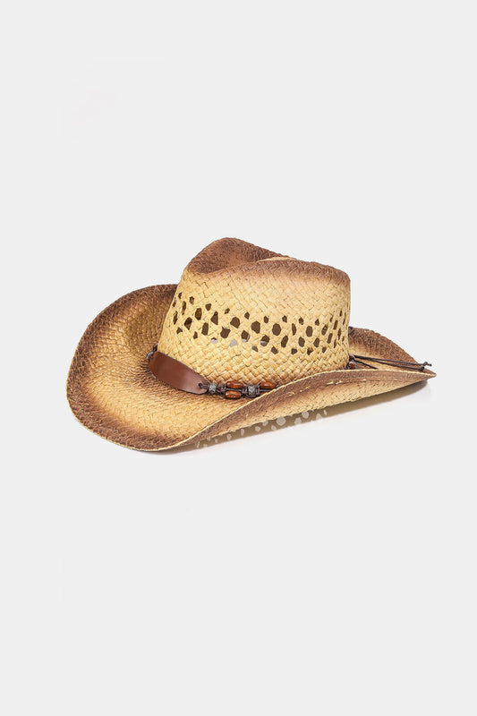 Fame Cutout Wide Brim Straw Hat