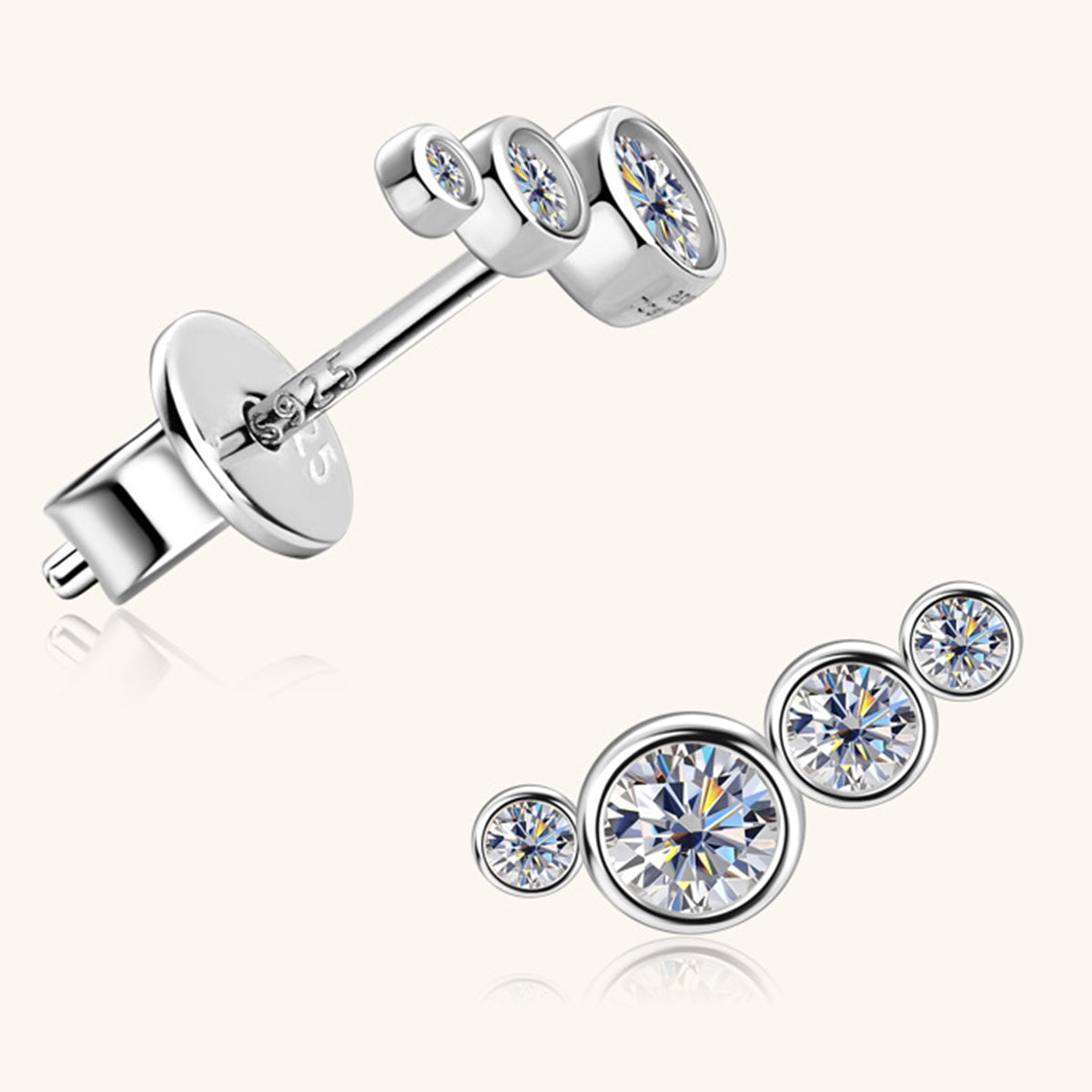 Moissanite 925 Sterling Silver Stud Earrings