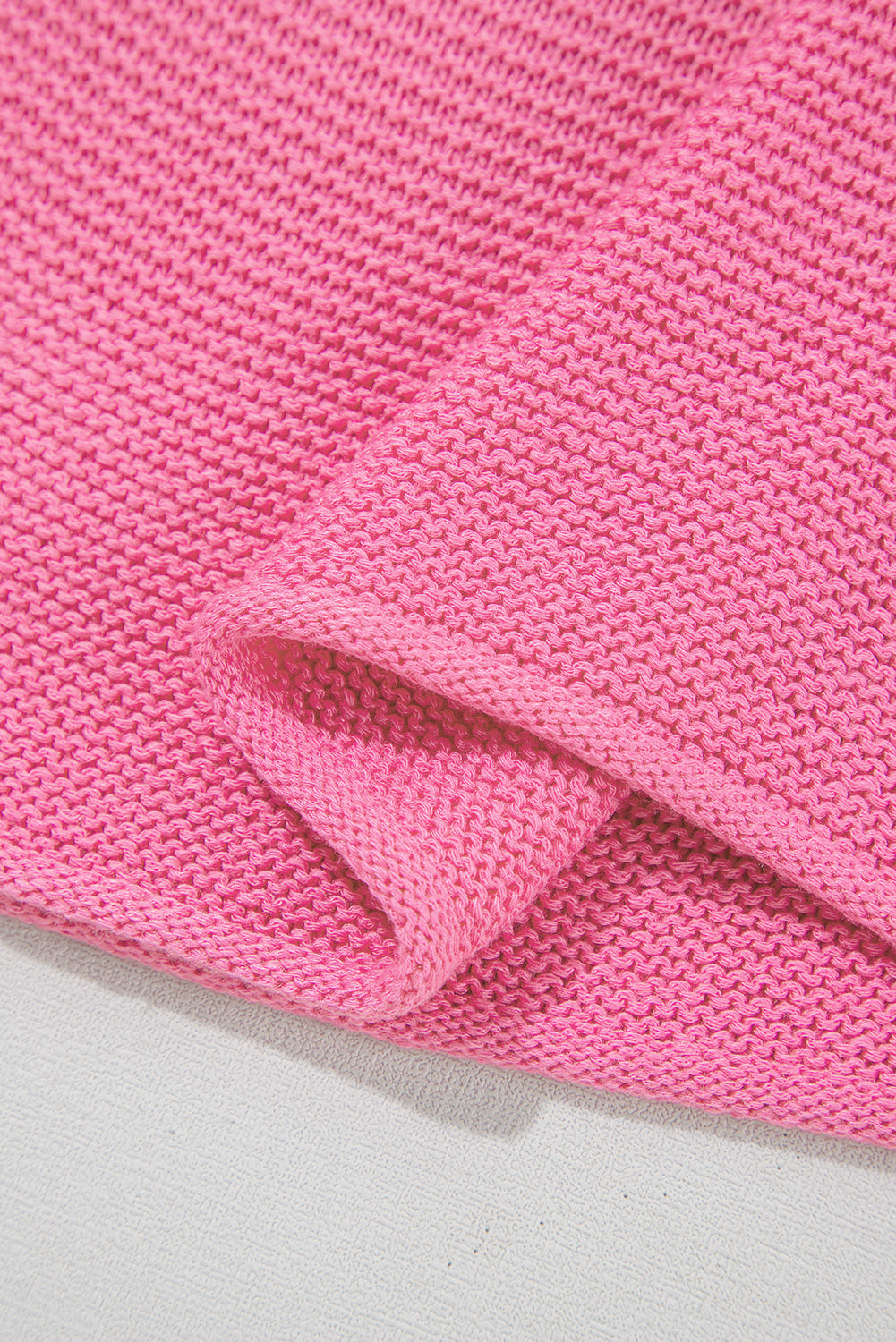 Sachet Pink Solid Color Sweater Tee with Side Slits